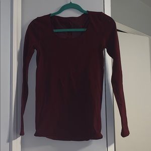 Lululemon Burgundy long sleeve shirt
